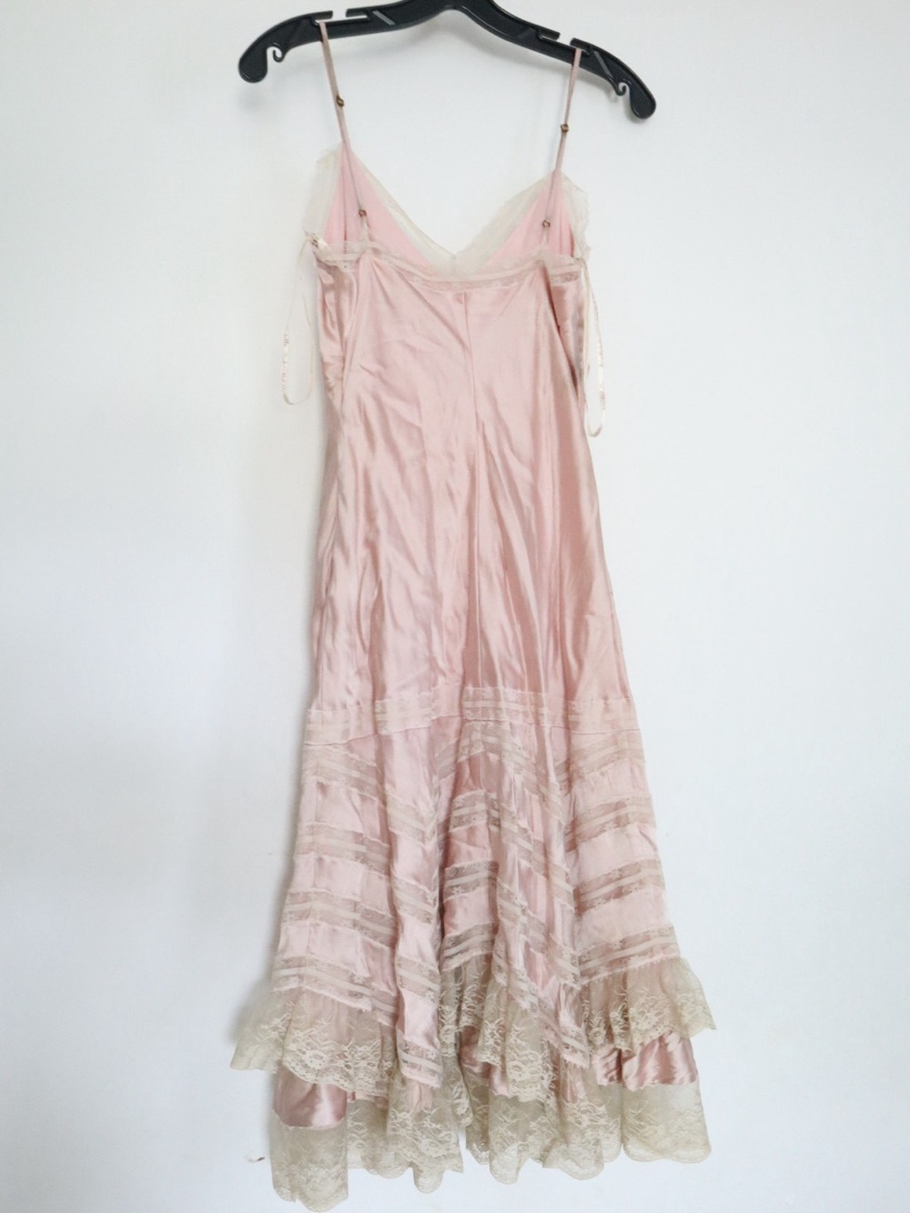 100% Silk Lace-Trim Slip Dress - Picture 6 of 8